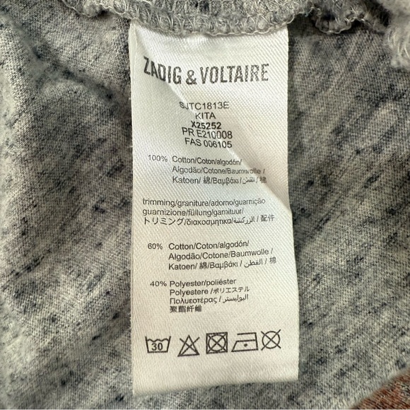 Zadig & Voltaire Graphic Long Sleeve Shirt Boy size 14 - Picture 8 of 8